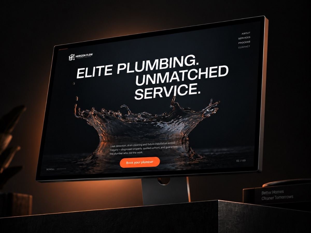 Horizon Flow concept website for a plumbing company