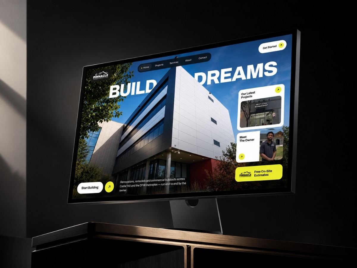 Pinnacle concept website for a construction company